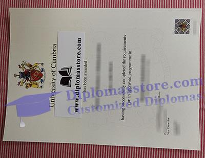University of Cumbria degree certificate