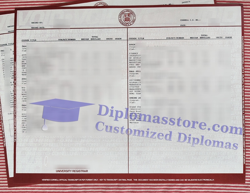 Cornell University transcript