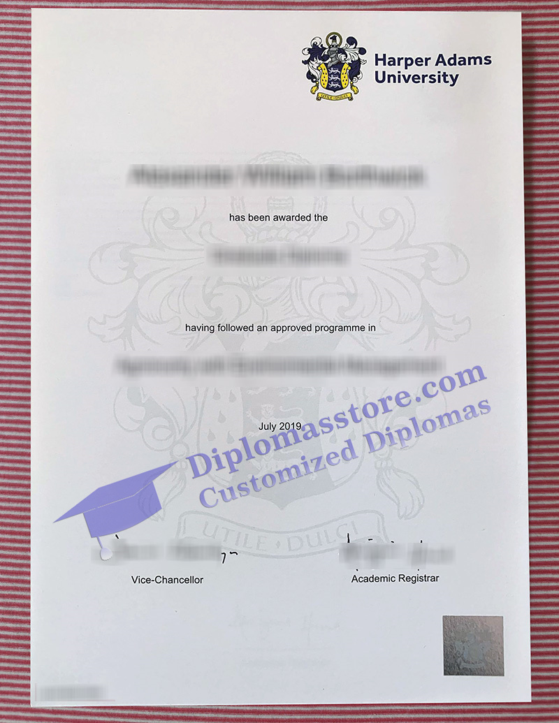 Harper Adams University degree, Harper Adams University certificate,