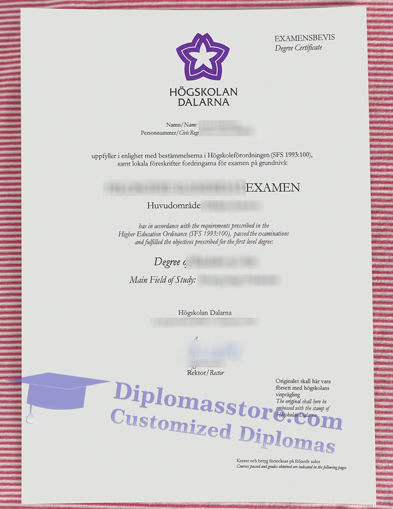 Högskolan Dalarna degree, Dalarna University College diploma,