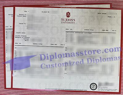 St. John's University transcript