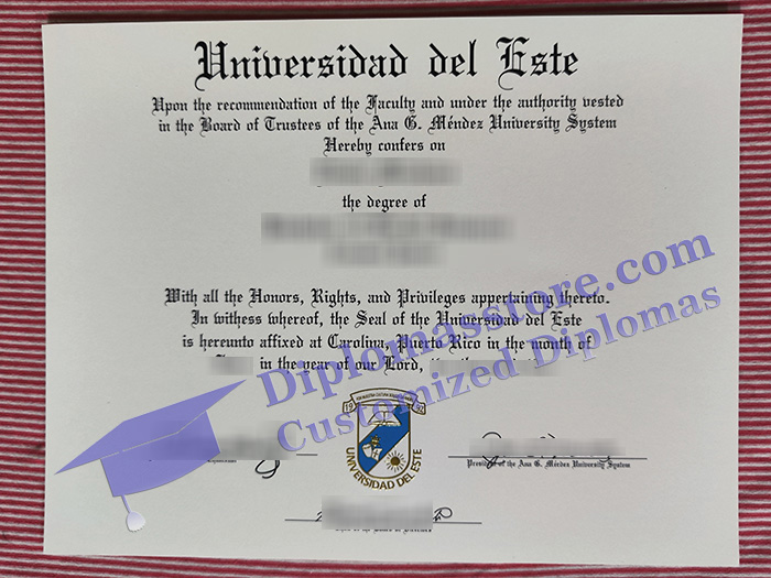 Universidad del Este diploma, Universidad del Este degree,