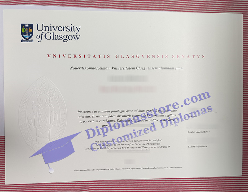 University of Glasgow degree, University of Glasgow certificate,