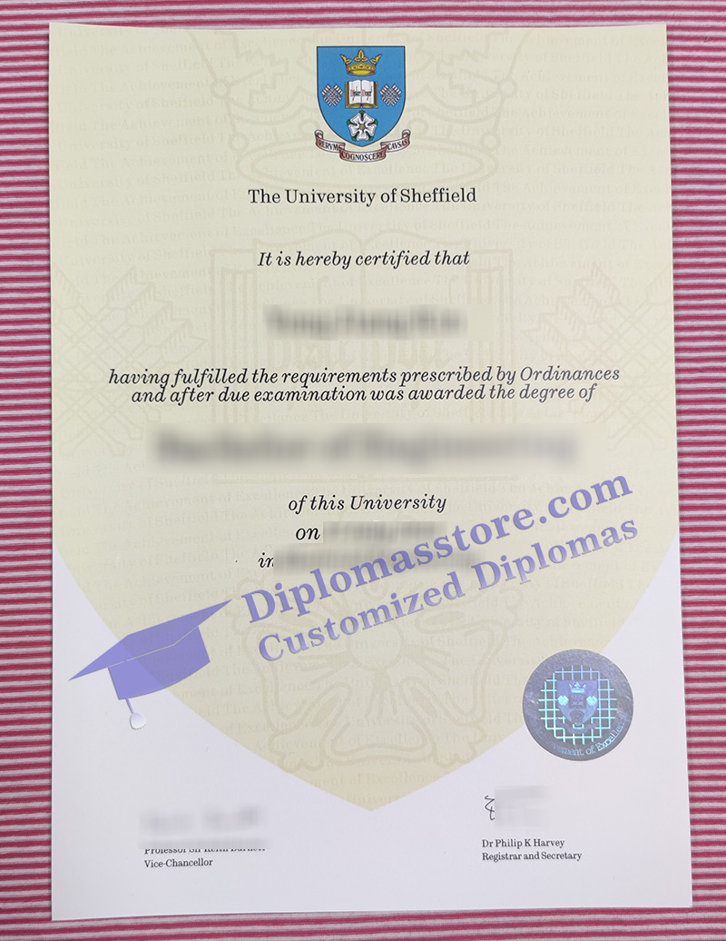 University of Sheffield degree, University of Sheffield certificate,