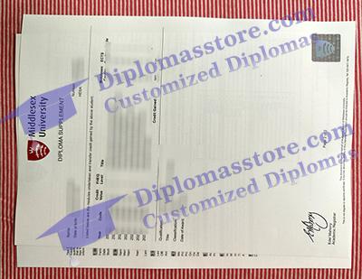 Middlesex University transcript