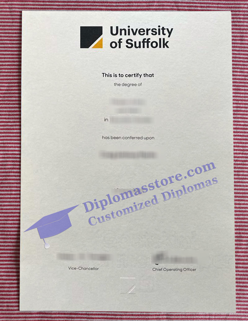 University of Suffolk degree, University of Suffolk certificate,