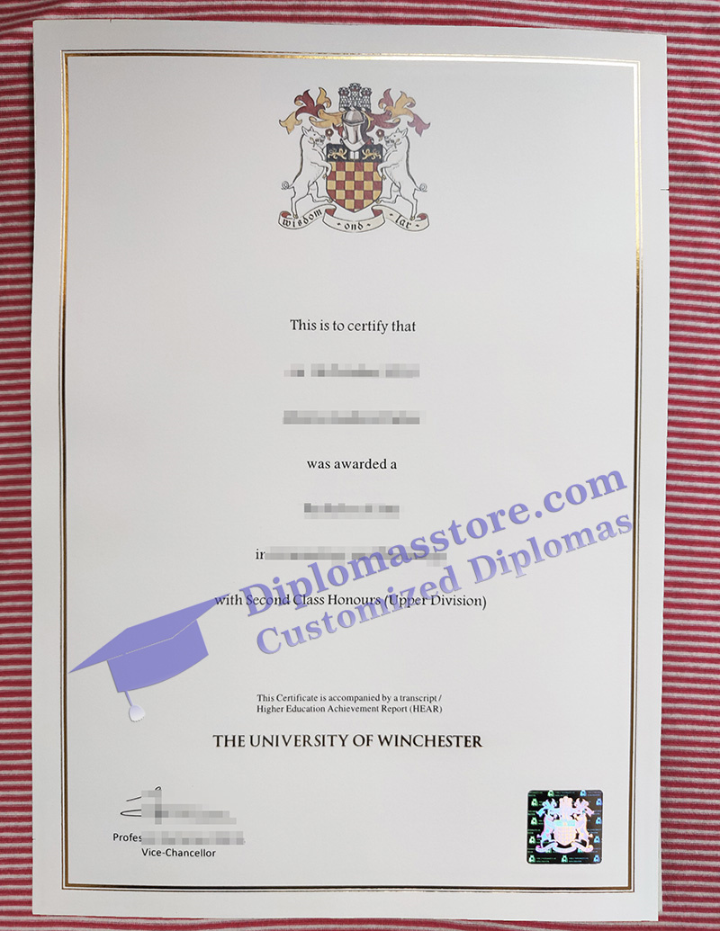 University of Winchester degree, University of Winchester certificate,
