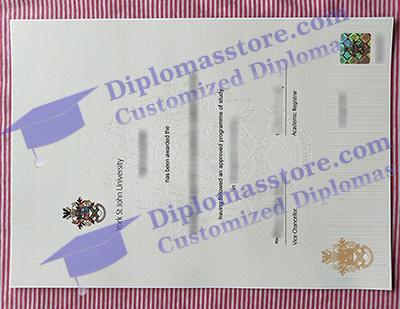 York St Johns University diploma