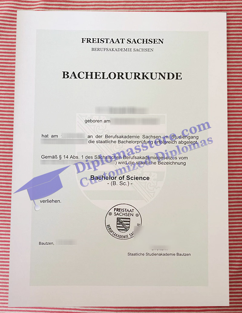 Berufsakademie Sachsen urkunde, Berufsakademie Sachsen degree,