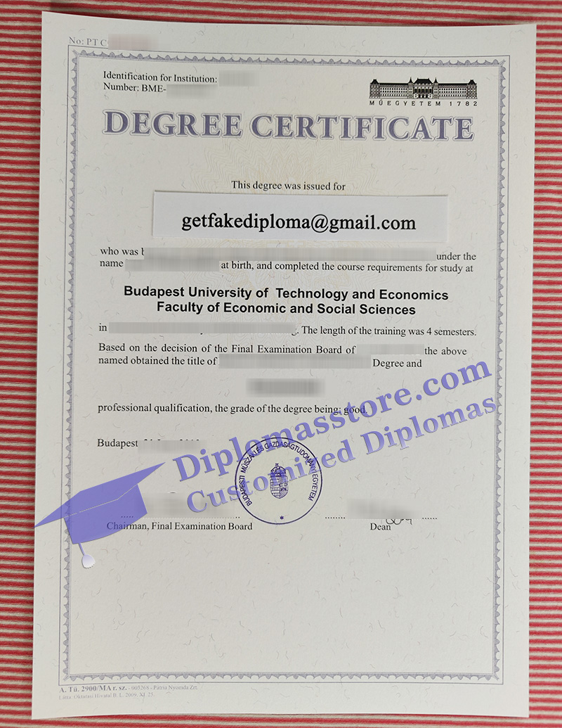 Budapest University of Technology and Economics degree,BME diploma,