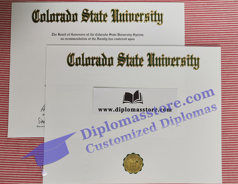 Colorado State University diploma, Colorado State University certificate,