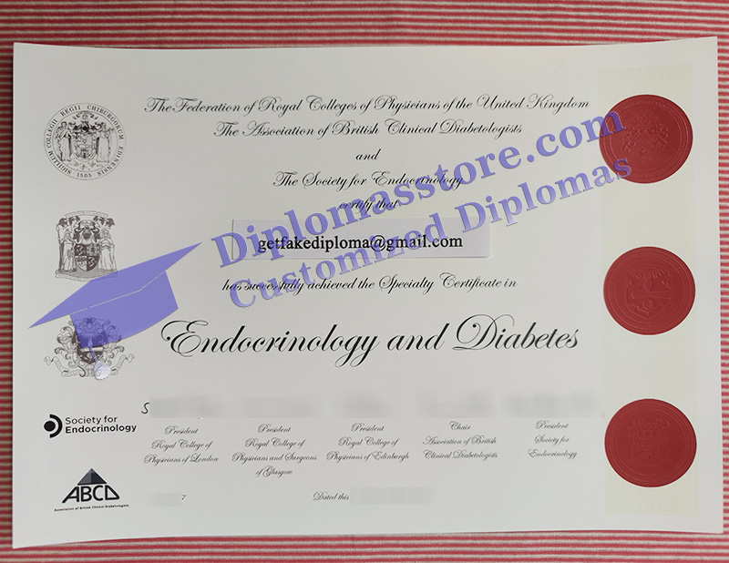 MRCP Endocrinology and Diabetes certificate