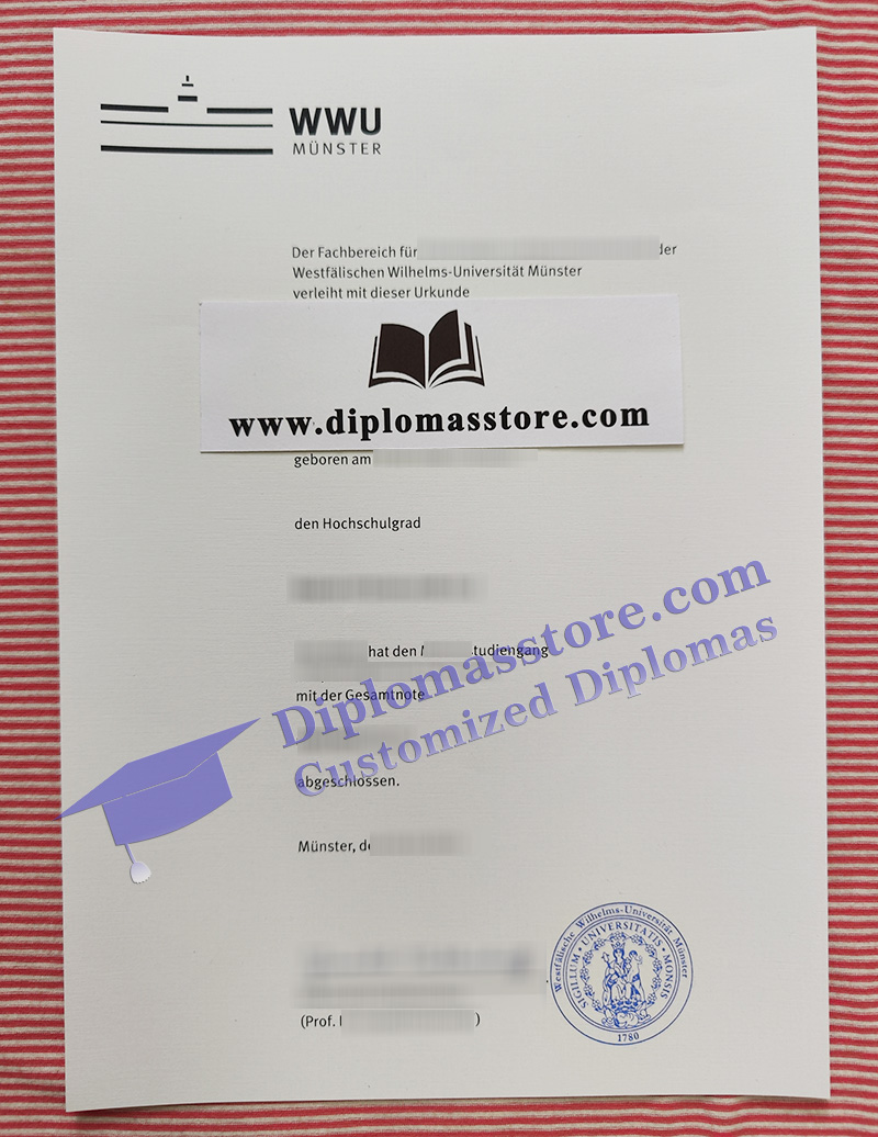Universität Münster urkunde, WWU Münster degree,