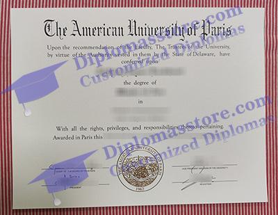 American University of Paris certificate