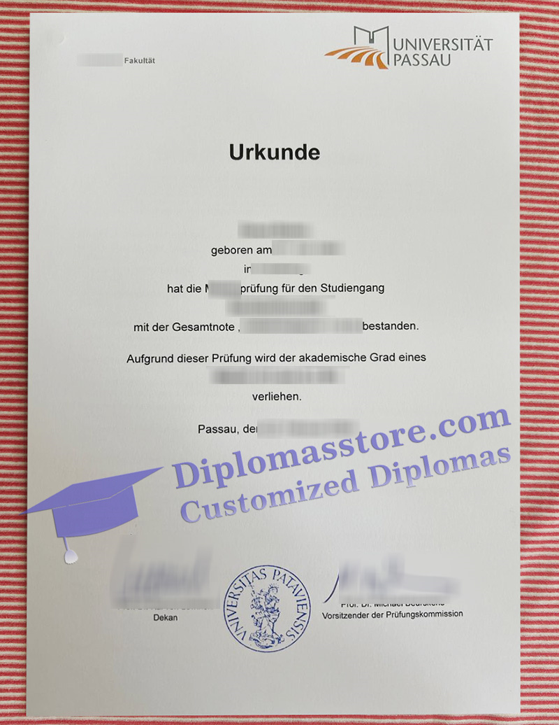 Universität Passau urkunde, Universität Passau degree,
