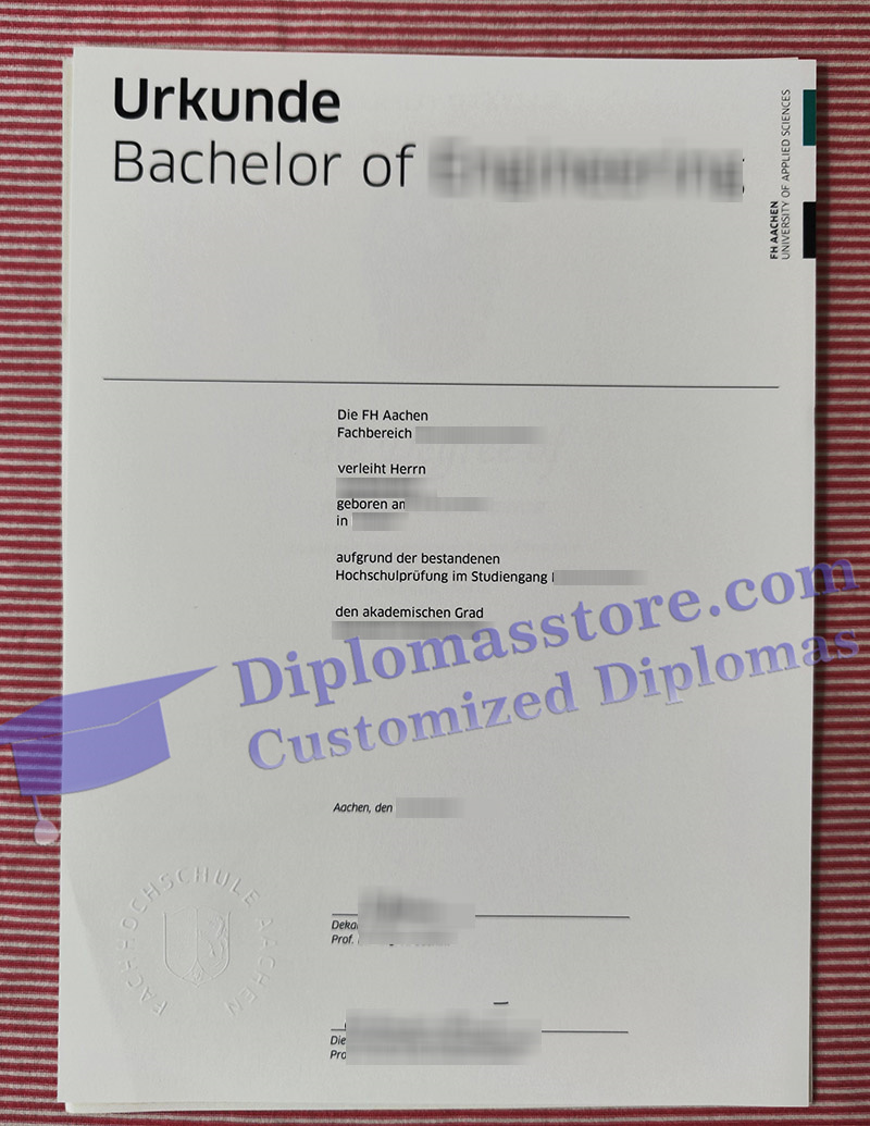 FH Aachen degree, FH Aachen urkunde,