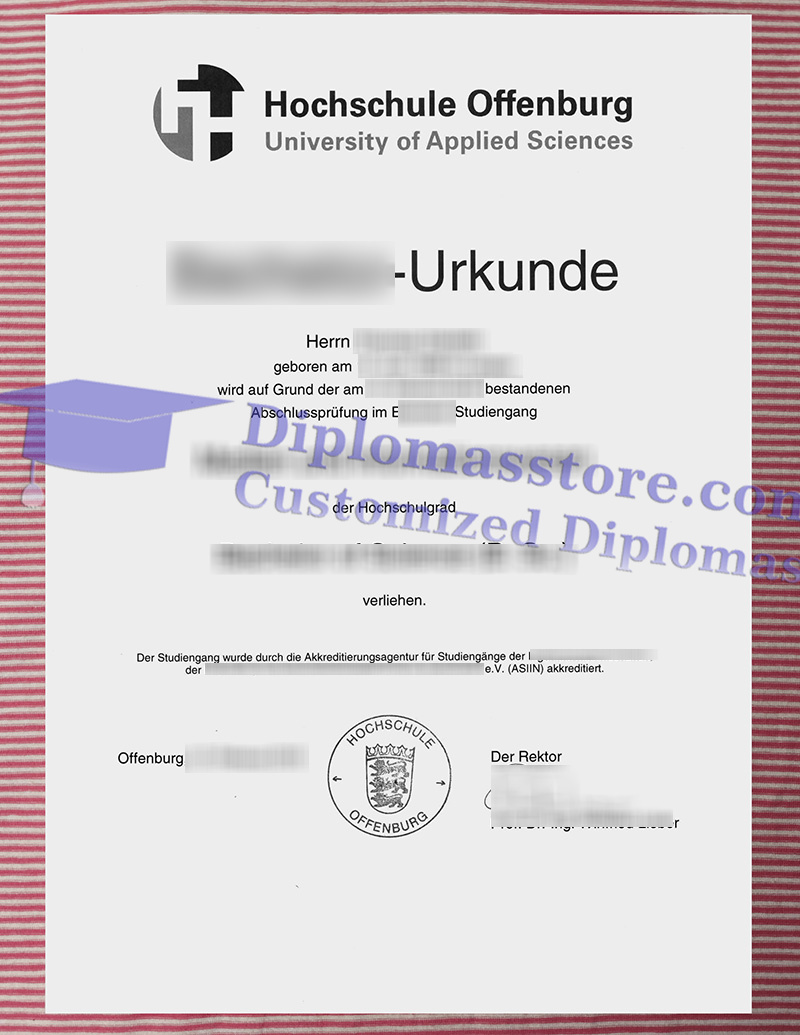 Hochschule Offenburg urkunde, Hochschule Offenburg degree,