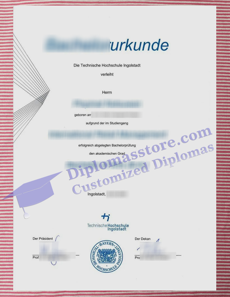 Technische Hochschule Ingolstadt urkunde, TH Ingolstadt degree,