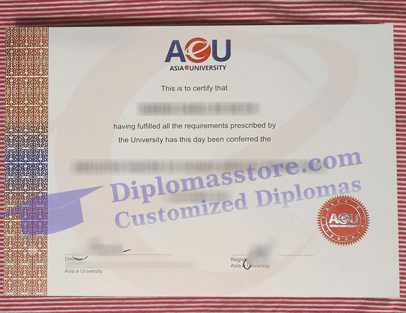 Asia e University degree, Asia e University certificate,