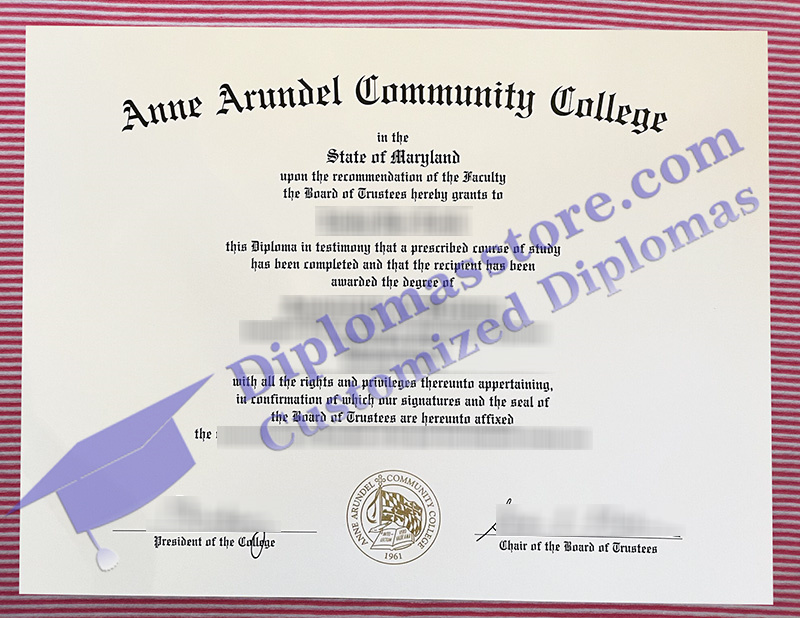 Anne Arundel Community College diploma, AACC diploma,