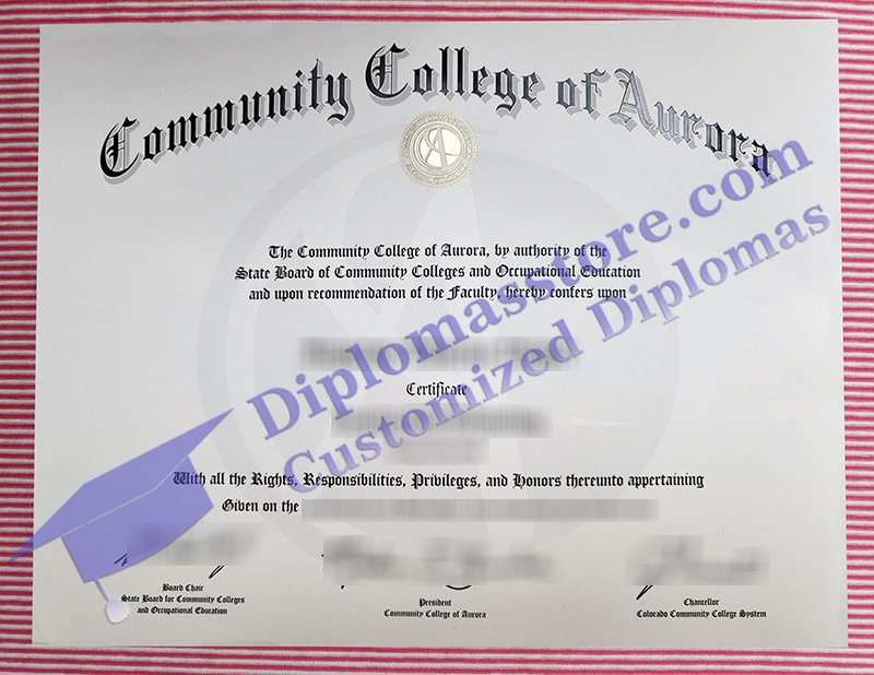 Community College of Aurora diploma, Community College of Aurora certificate,