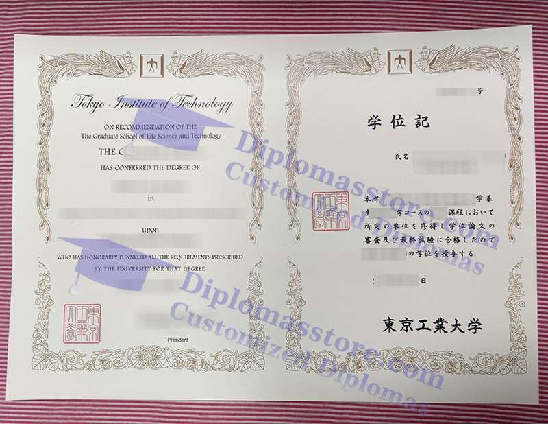 Tokyo Institute of Technology degree, Tokyo Institute of Technology diploma,