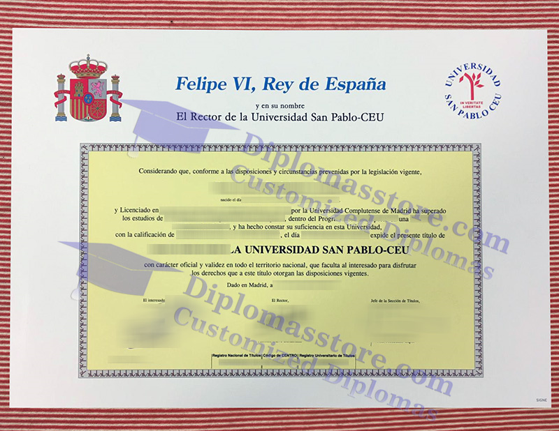 Universidad San Pablo-CEU título, Universidad San Pablo-CEU diploma,