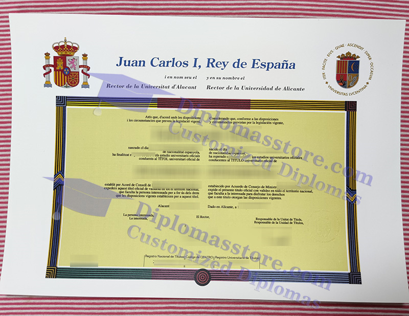 Universidad de Alicante título, Universidad de Alicante diploma,