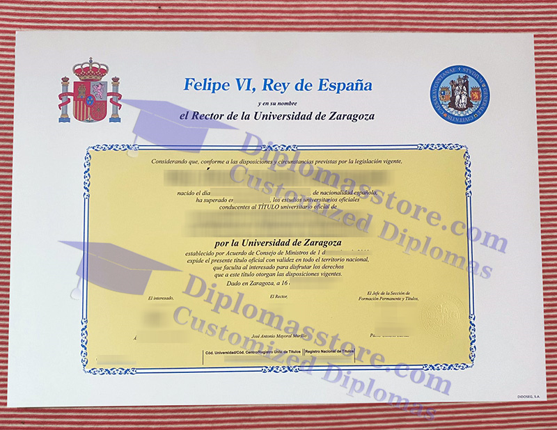Universidad de Zaragoza título, Universidad de Zaragoza diploma,