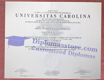 Universitas Carolina certificate