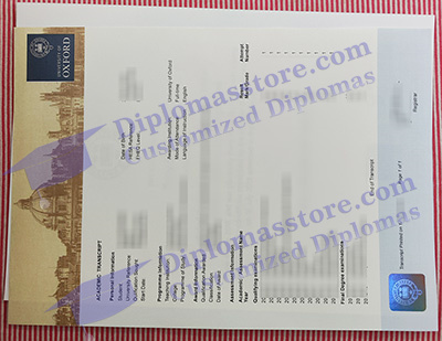 University of Oxford transcript