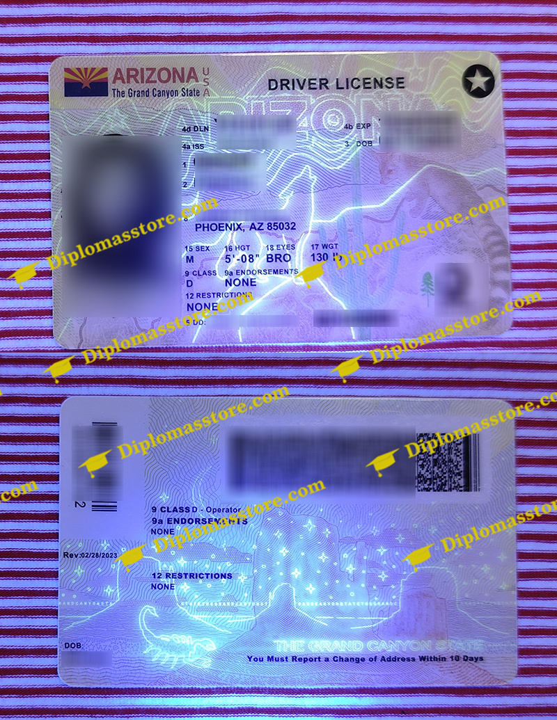 Arizona ID under UV light