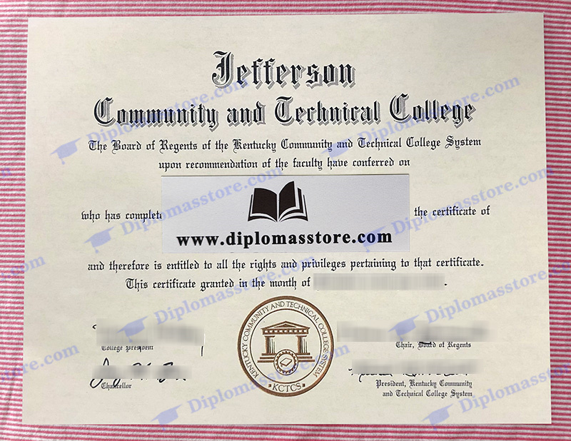 Jefferson Community and Technical College diploma, JCTC certificate,