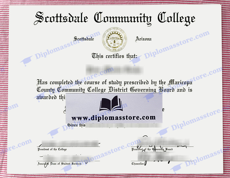 Scottsdale Community College diploma, Scottsdale Community College certificate,