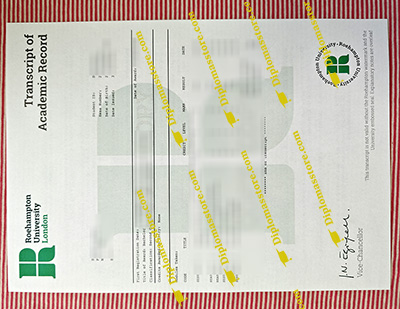 Roehampton University trancript of academic record