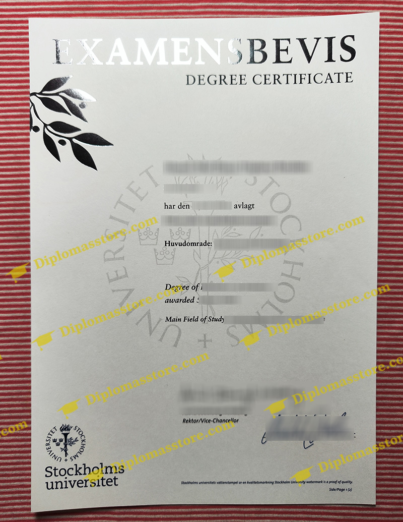 Stockholms Universitet degree, Stockholms Universitet examensbevis,