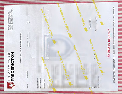 University of Frederiction transcript