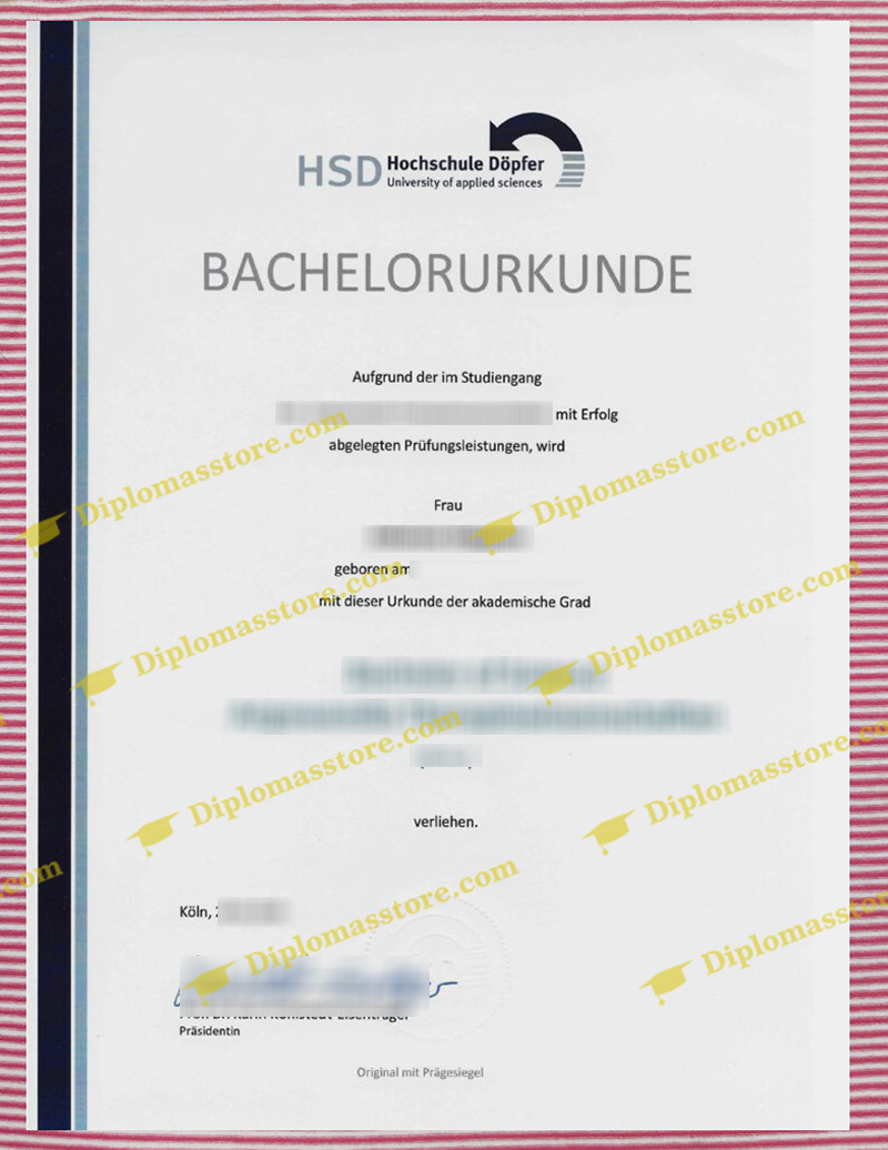 Hochschule Döpfer urkunde, Hochschule Döpfer degree,