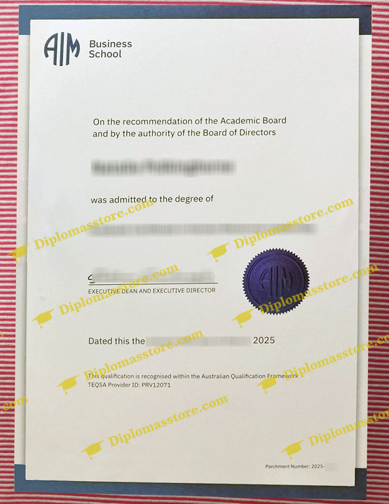 AIM Business School degree, AIM Business School diploma,