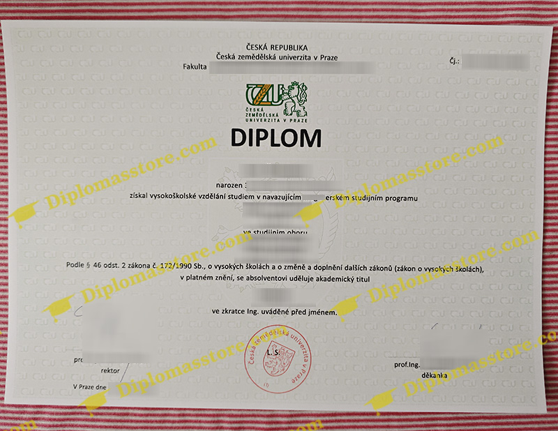 ČZU Praze diplom, Česká zemědělská univerzita v Praze degree,