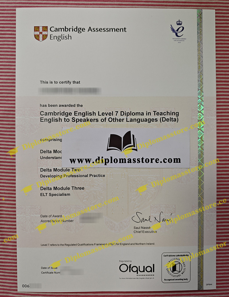 Cambridge DELTA certificate
