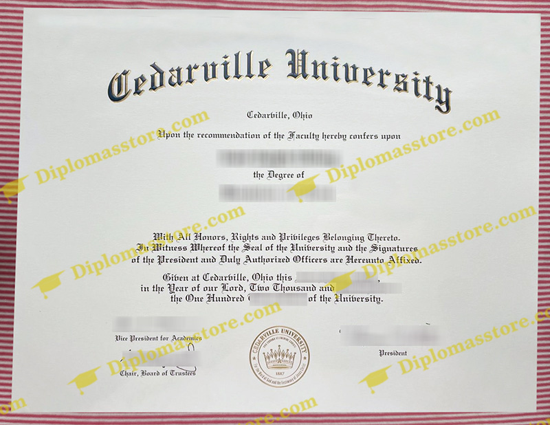 Cedarville University diploma, Cedarville University degree,