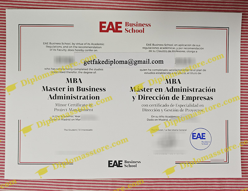 EAE Business School diploma, EAE Business School degree,