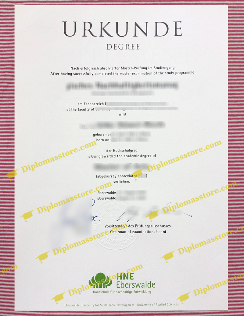 HNE Eberswalde urkunde, HNE Eberswalde degree,
