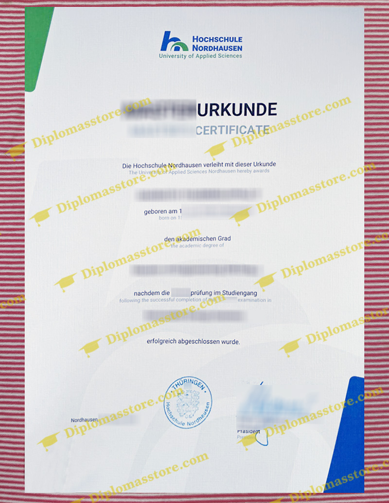 Hochschule Nordhausen urkunde, Hochschule Nordhausen degree,