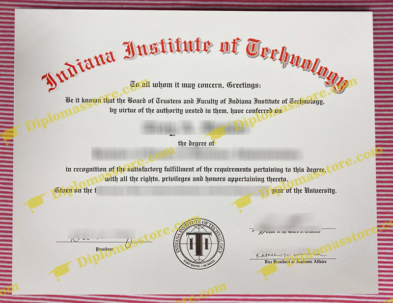 Indiana Institute of Technology diploma, Indiana Institute of Technology degree,
