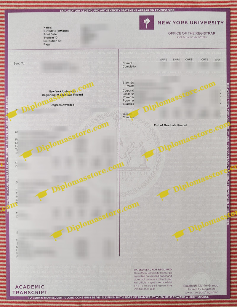 NYU transcript