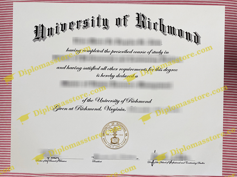University of Richmond diploma, University of Richmond degree,