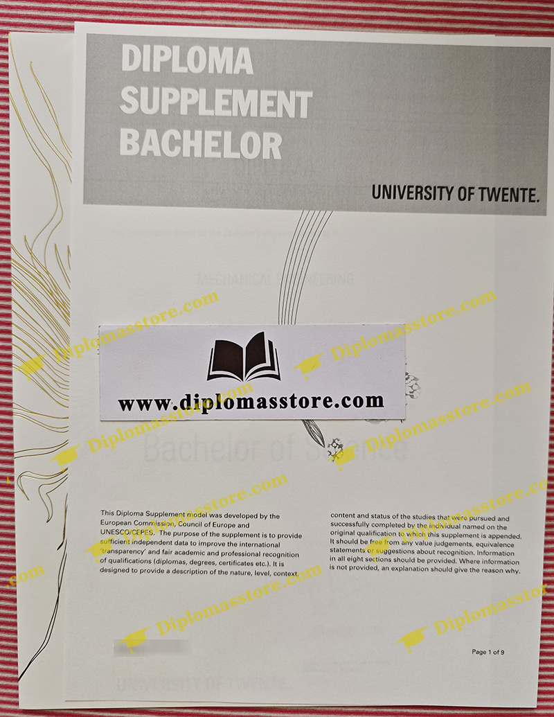 University of Twente diploma supplement, University of Twente transcript,