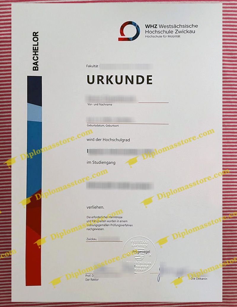 Westsächsische Hochschule Zwickau urkunde, Westsächsische Hochschule Zwickau diplom,